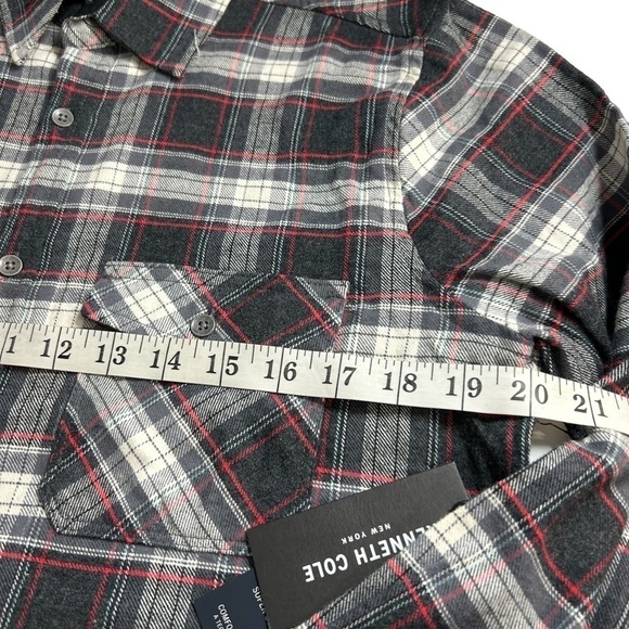 NWT Kenneth Cole Plaid Flannel Mens Small - Picture 8 of 11